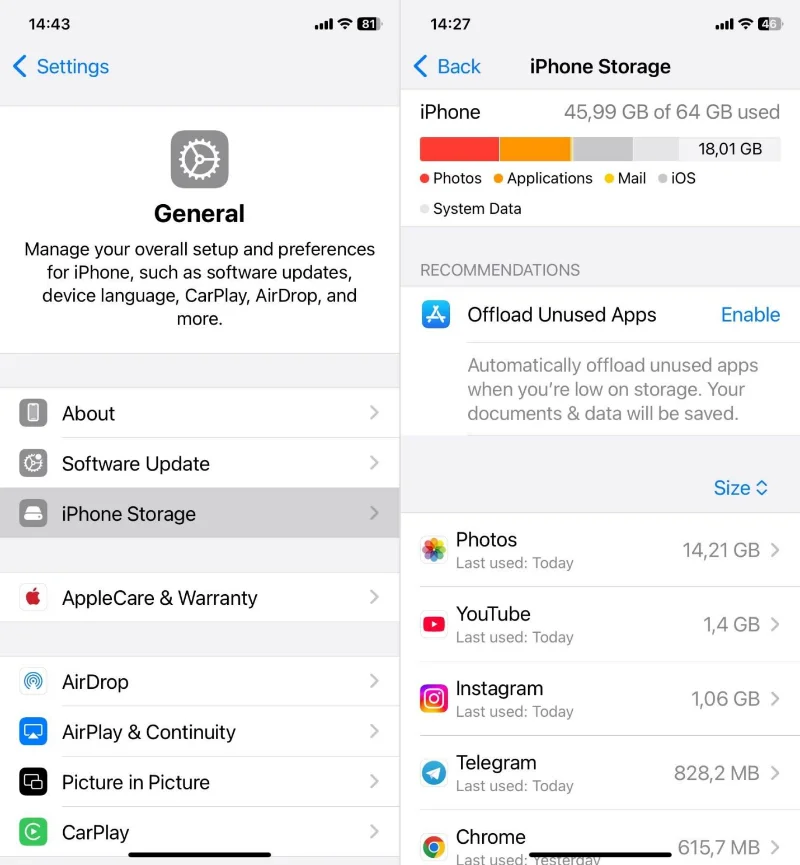 iPhone18 Pro 軟體更新卡住確認 iPhone 儲存空間