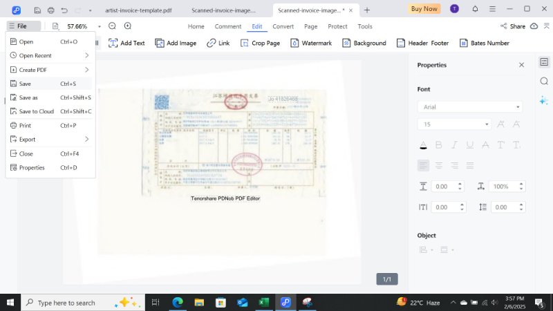 how to scan and edit a document via pdnob step 3