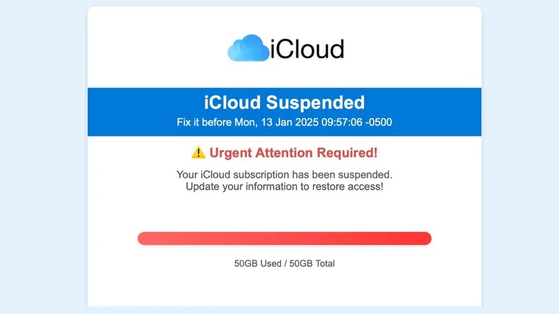 iCloud Speicher Verlängerung E-Mail