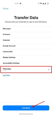 move to ios continue