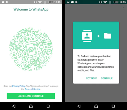 restore backup on new android