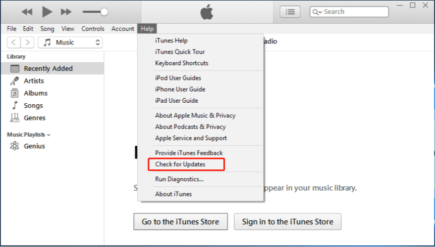 itunes nach updates suchen
