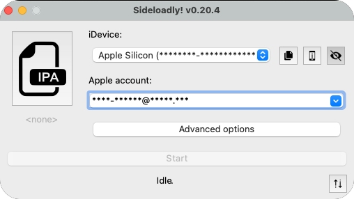 sideloadly enter your apple id