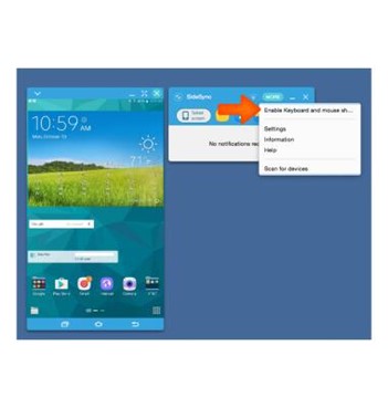SideSync Keyboard and Mouse Sharing