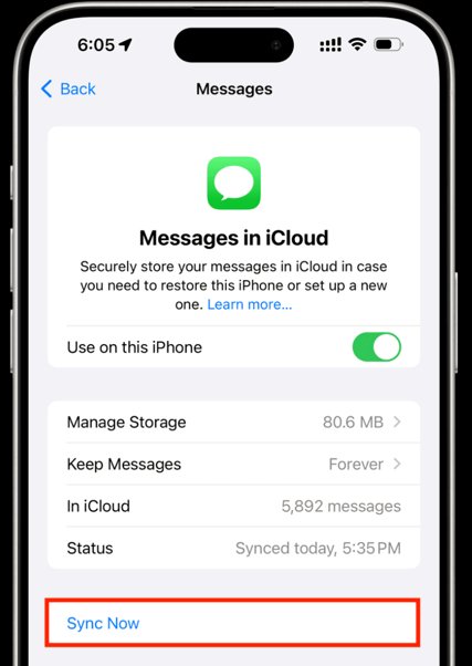 在 icloud 上同步訊息