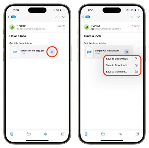 transfer android to iphone via email 