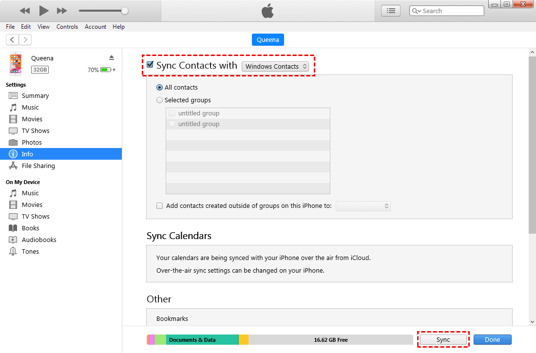 itunes ile iphone daki kişileri sime aktarma