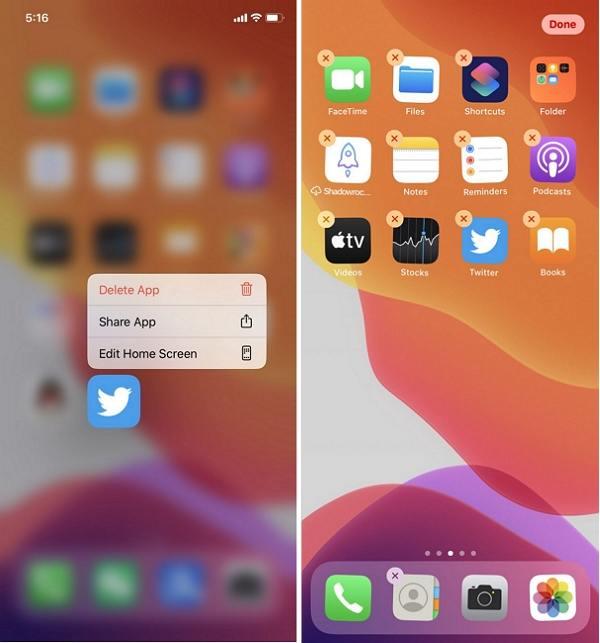 uninstall apps