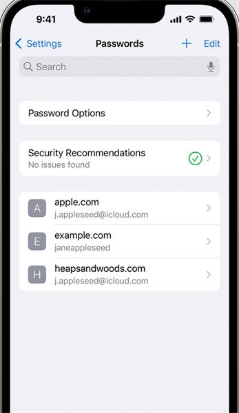 view iphone passwords