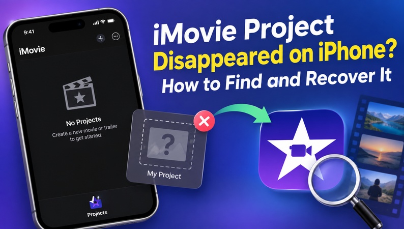 imovie project disappeared on iphone