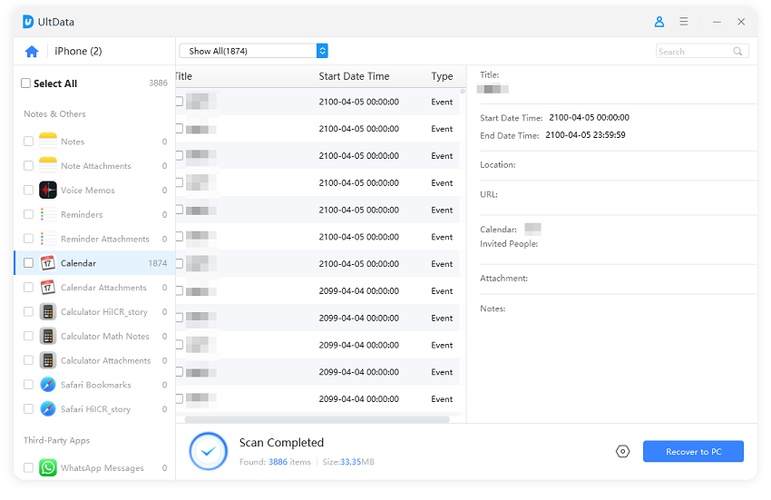 Preview Scanned Backup Data