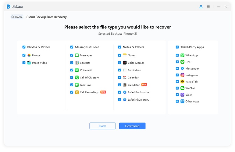 Select File Types to Recover