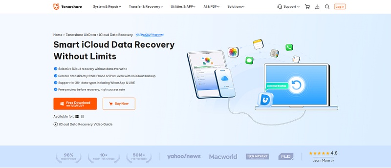 Tenorshare Ultdata Smart Icloud Data Recovery Software
