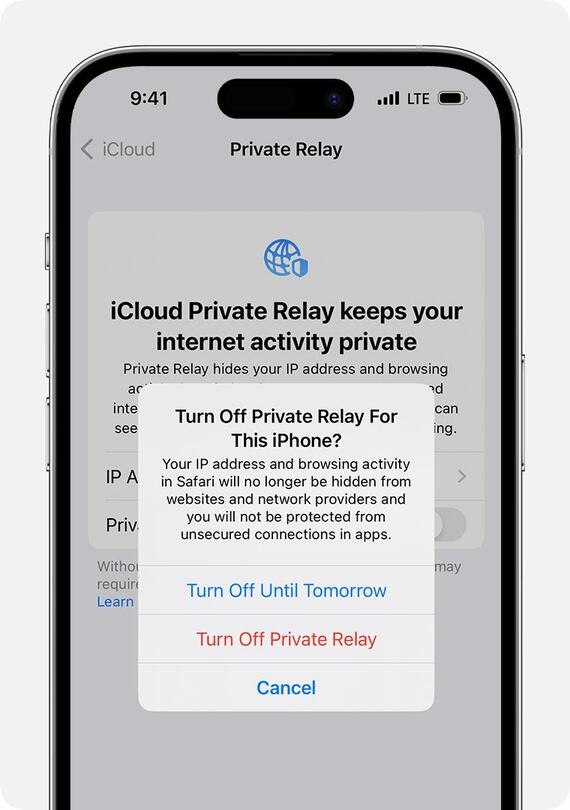 turn off Private Relay