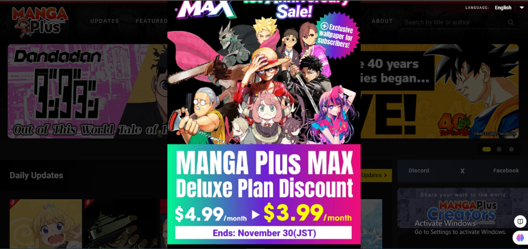 best free manga site manga plus