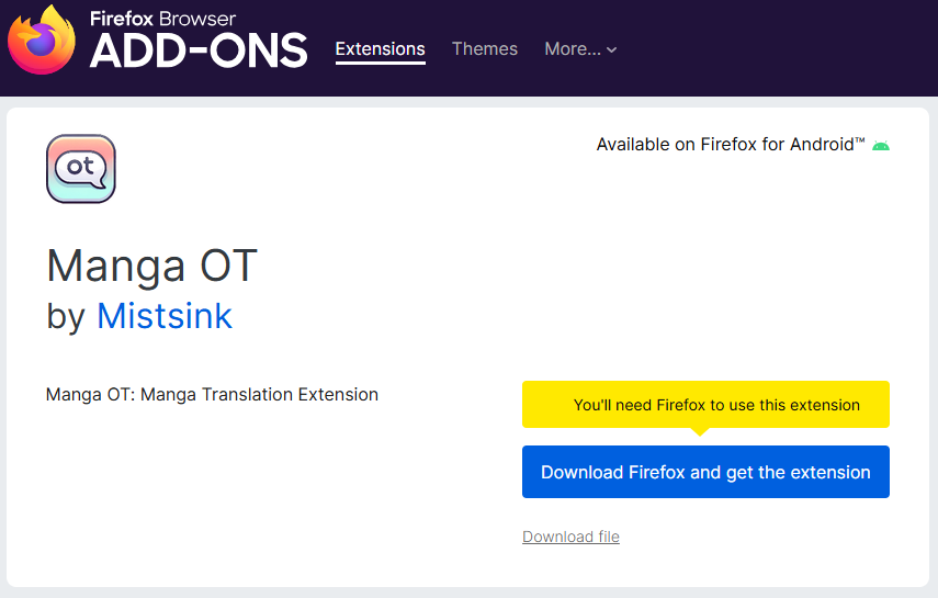 manga ot extension for firefox