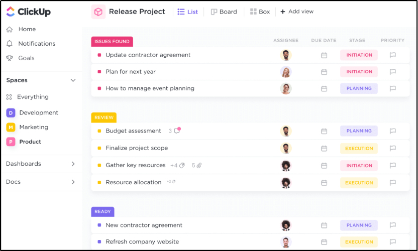 Ollama alternative - clickup user interface