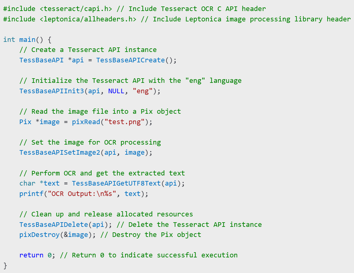 tesseract ocr c api simple example