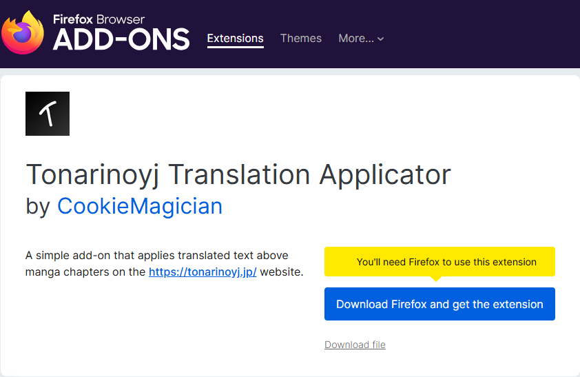 tonatinoyj translation applicator extension firefox