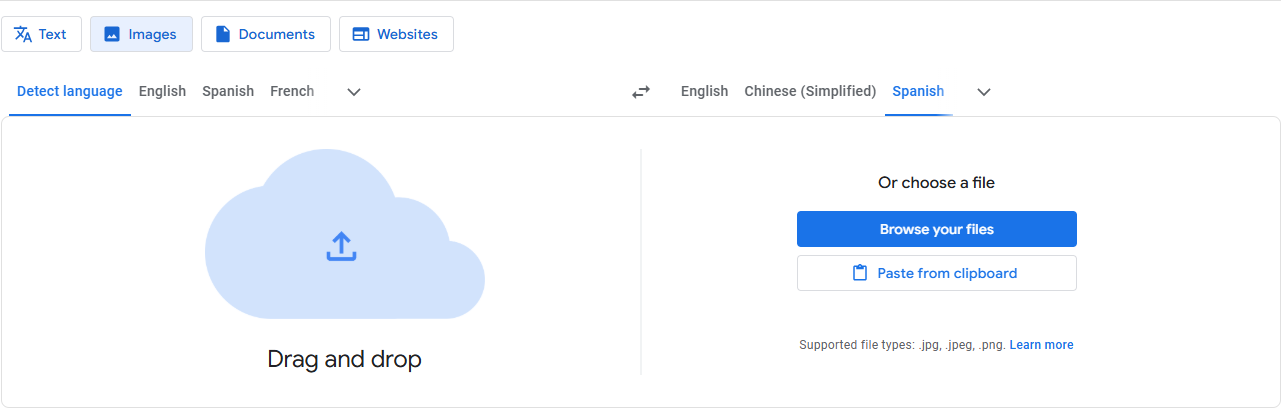 translate infographics with google translate