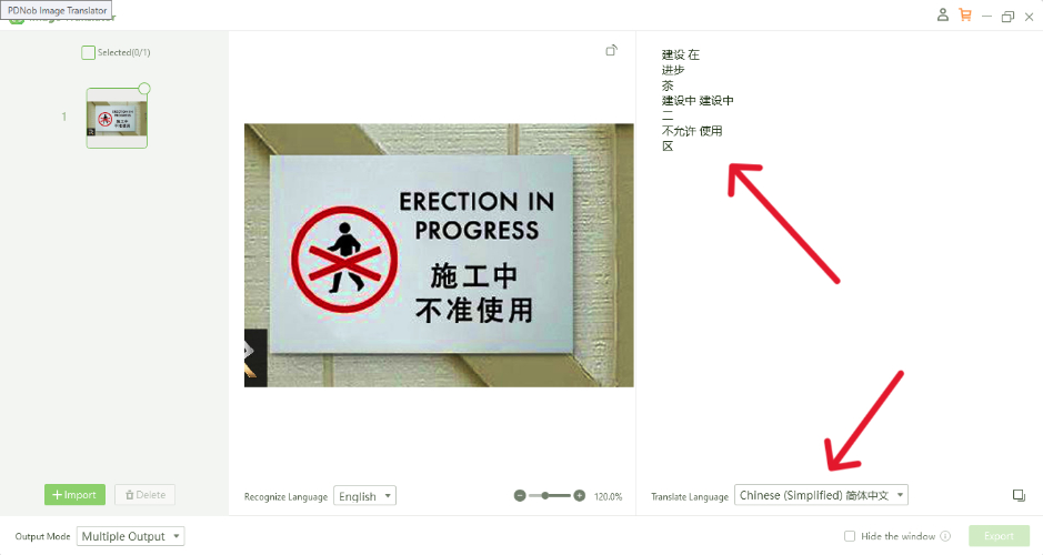 extract and translate signs