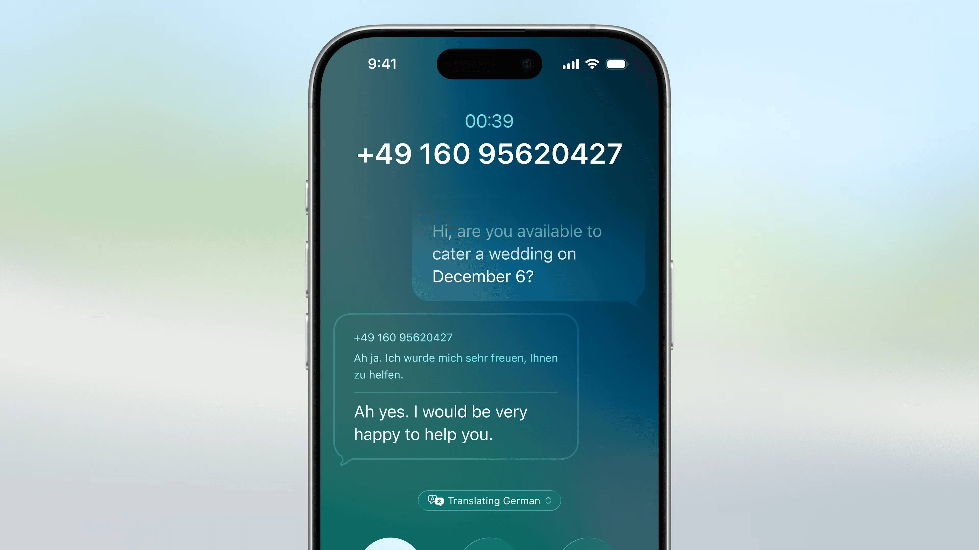 use apple live translation in phone