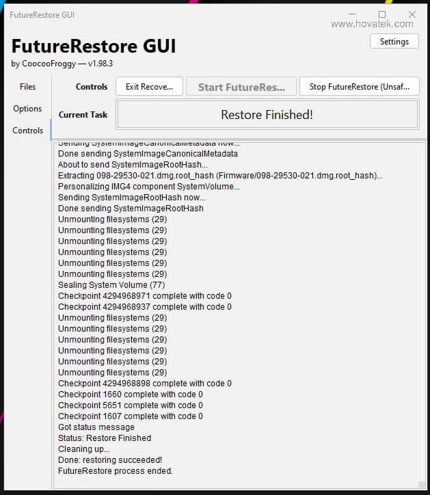 future restore tamamlandı