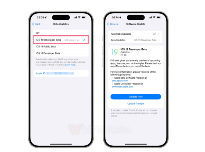 iOS 19 ベータ版のダウンロード