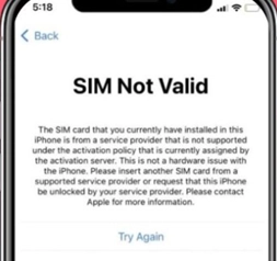 determine iphone lock not valid