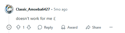 method 1 doesn't work for some reddit users