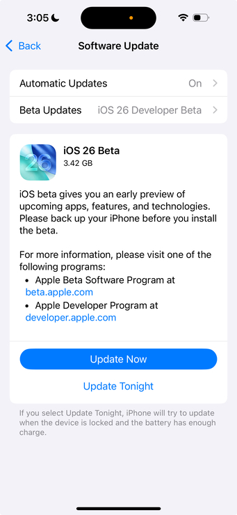 ios 26 software update failed