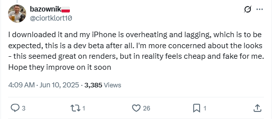 sobrecalentamiento de iOS 26
