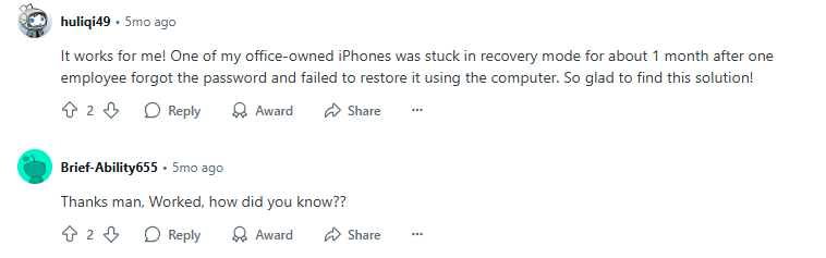the method is proven by reddit users