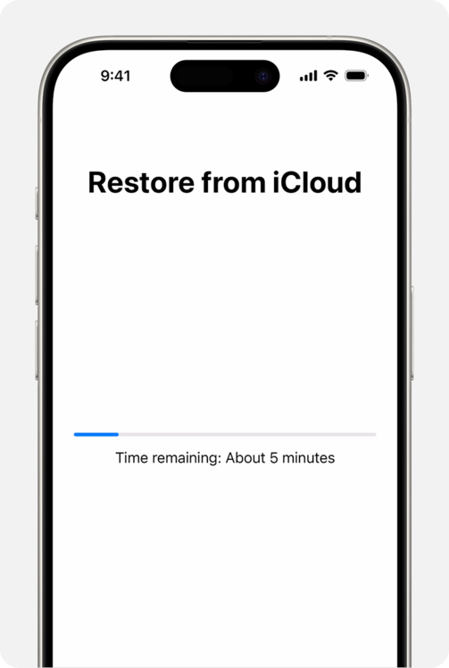 restore from icloud backup in progress