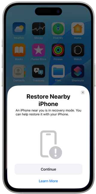 Restore iPhone by Apple Devices