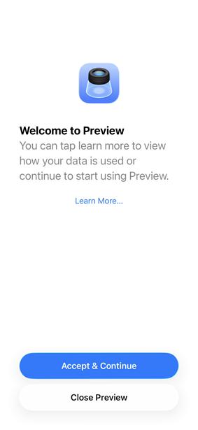 Accueil de l'application Aperçu iOS 26
