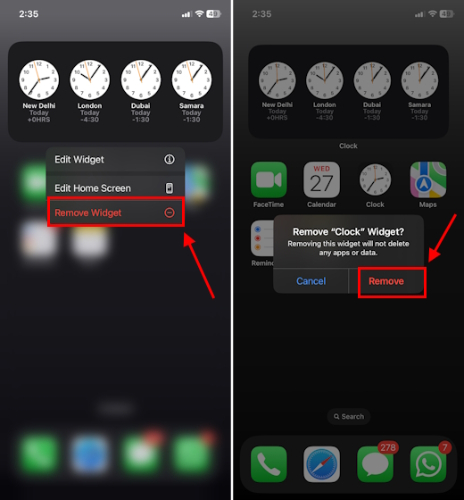 remove widgets to save battery