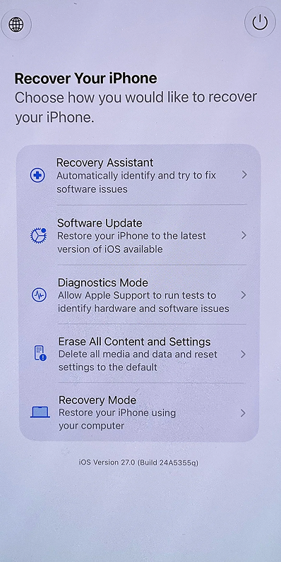 خيارات وضع الاسترداد الجديدة في iOS 27