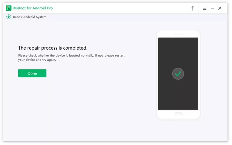 Android nach erfolgreicher Reparatur neu starten
