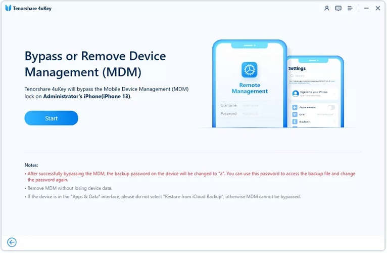 Bypass Mdm with 4ukey After Detection