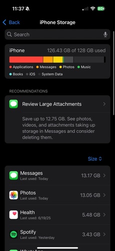 Check Remaining Storage Capacity