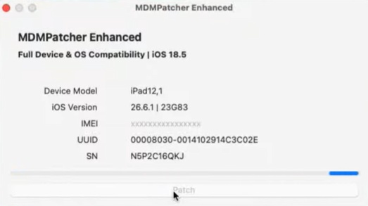 Click Patch to Start the Process