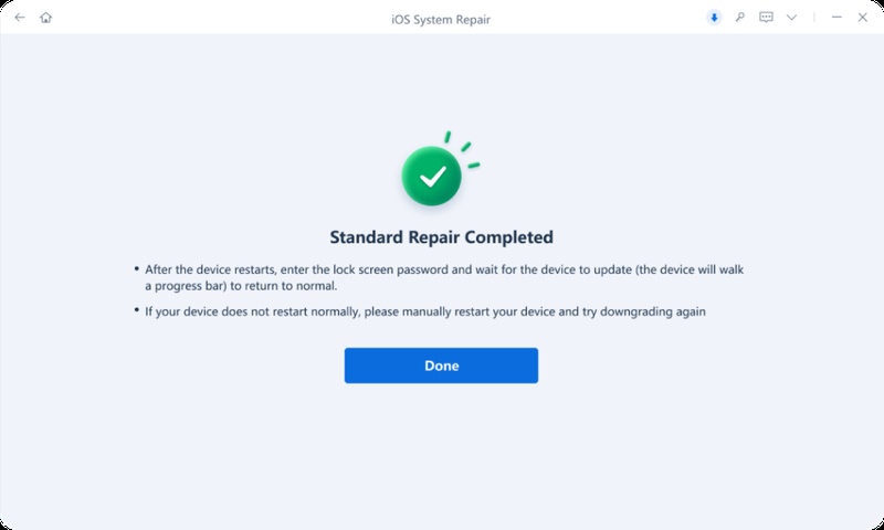Click Start Standard Repair Button