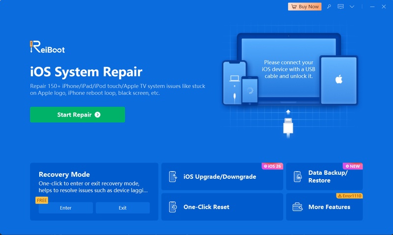 Connect Iphone to Reiboot for Repair