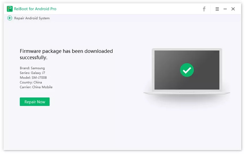Firmware herunterladen und Reparatur starten