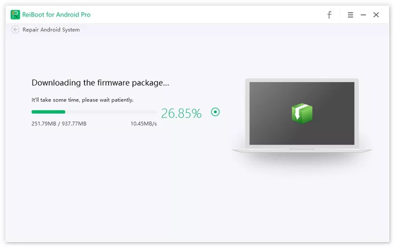 Firmware herunterladen und Android-Reparatur fortsetzen