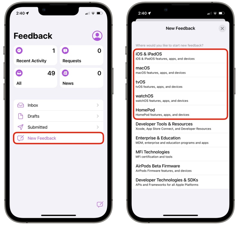 تطبيق الملاحظات يبلغ Apple عن الأخطاء