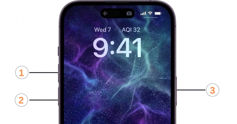 按住側邊按鈕直到 Apple 標誌出現