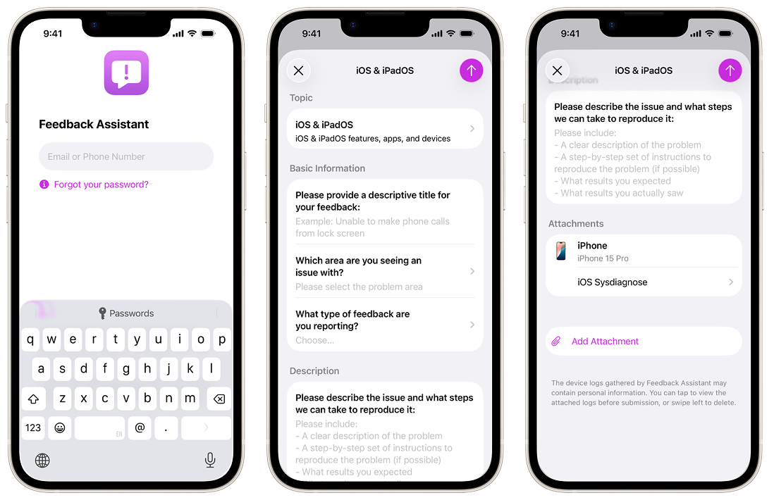 كيفية إرسال ملاحظات إلى Apple