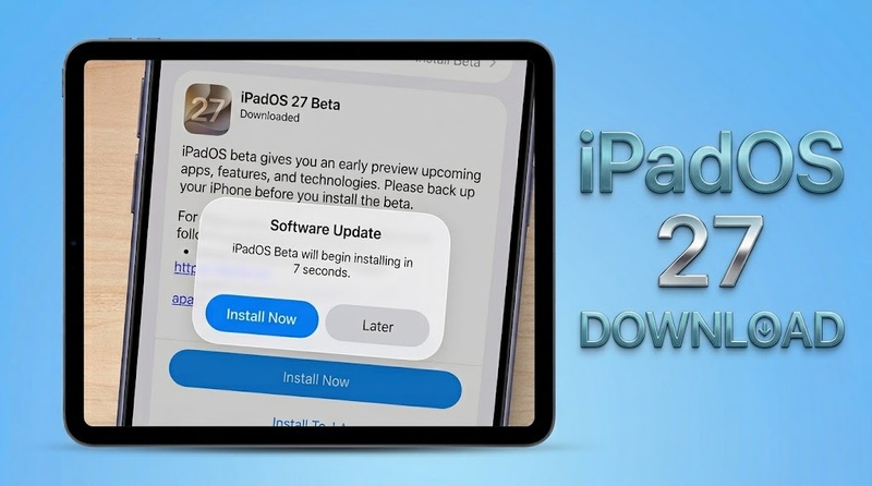 تثبيت الإصدار التجريبي من iPadOS 27 بعد النسخ الاحتياطي